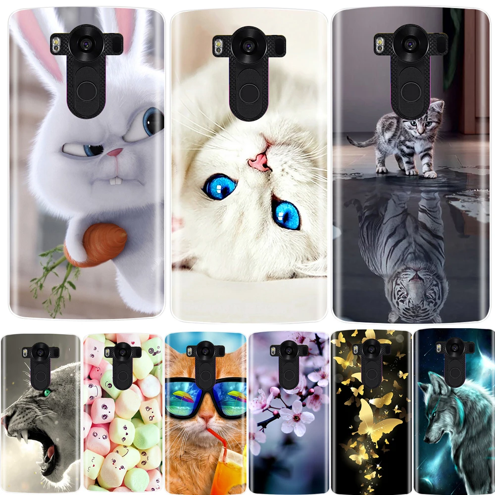 Чехол s для телефона LG V10 Мягкий Силиконовый ТПУ чехол с милым рисунком кота F600 H900