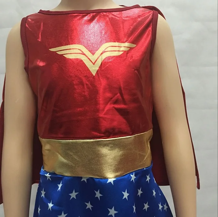 CaGiPlay/Детские костюмы на Хэллоуин для девочек костюм Чудо-женщины платье аниме