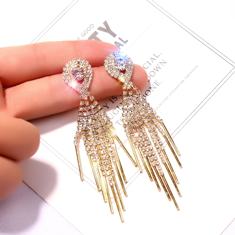 S925 Серебряные иглы полная дрель серьги кисточки женские европейские и