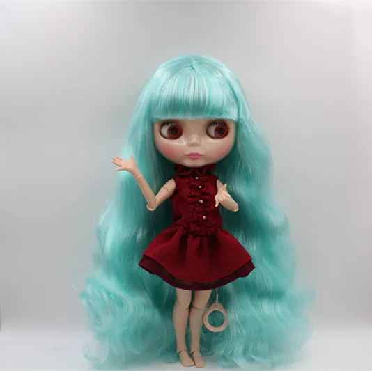 Кукла Blygirl Blyth зеленая и белая смешанная кукла Лю Хай с кудрявыми волосами