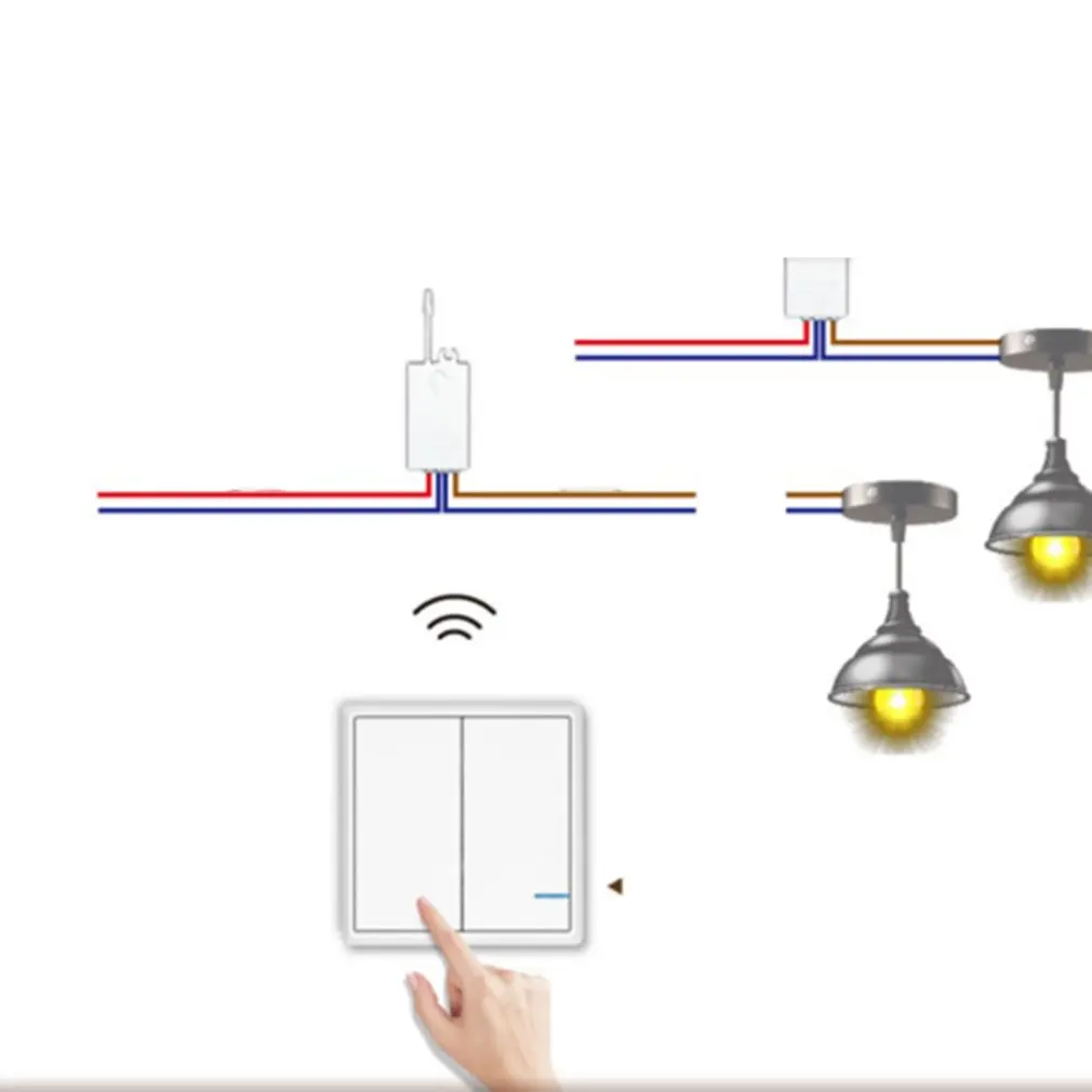 Wireless Switch Dual Button SW-K2&ampR02 86 Type RF Remote Wall Control Light Waterproof Panel Home 110V | Обустройство дома