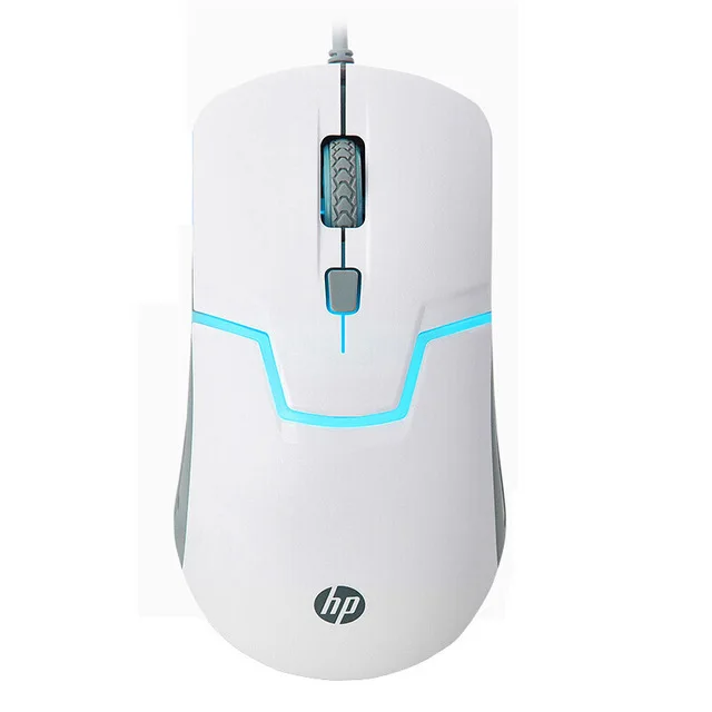 Белый Hp M100 Проводная оптическая 1600 dpi USB ноутбук ПК общий кабель подсветка игровая профессиональная игровая мышь - Цвет: Белый