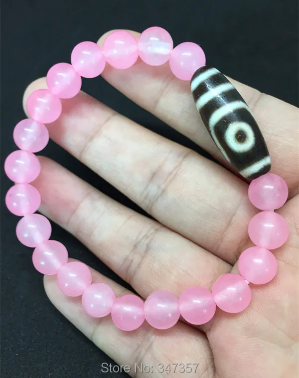 2018 New Arrival Tibet Dzi Bracelet Two Eyes Old Pinky Rose Crystal High Quality for Women Free Shipping | Украшения и аксессуары