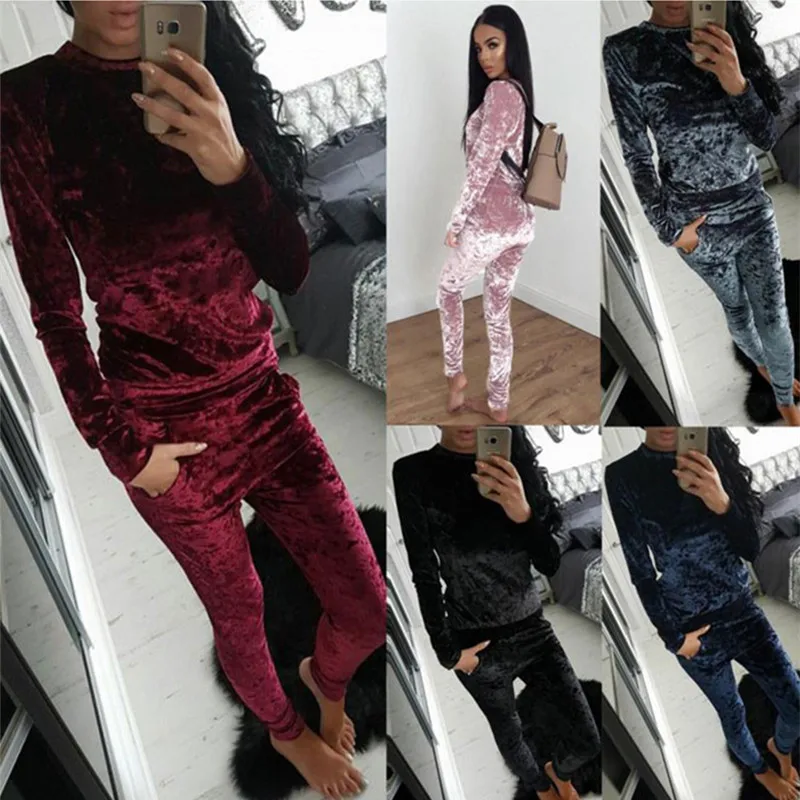 Tyattire 2018 спортивные костюмы для женщин бархат наборы ухода за кожей костюм