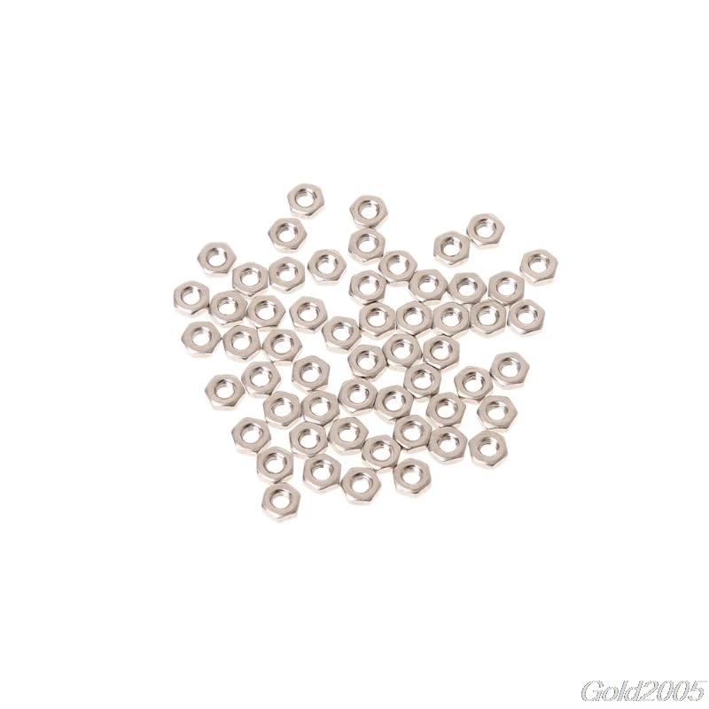 50 шт. DIN934 M2/M2.5/M3/M4 шестигранные гайки из нержавеющей стали метрические резьбы