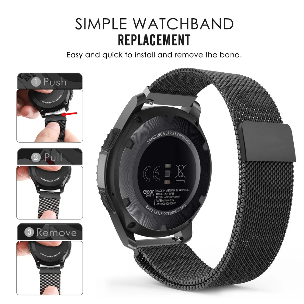 HOCO магнитный ремешок Миланская петля для часов Samsung Gear S3 Classic/Frontier Galaxy Watch 46 мм |