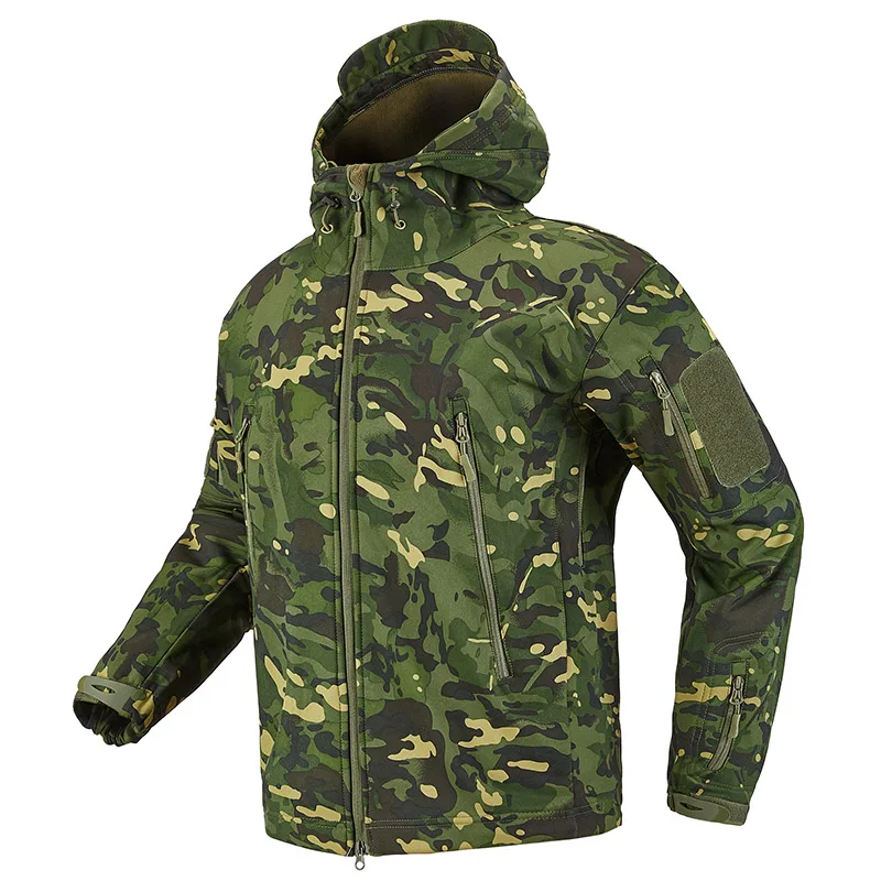 Refire gear камуфляжная военная куртка мужская водонепроницаемая мягкая оболочка тактическая куртка армейская одежда США зимнее флисовое пальто ветровка - Цвет: Green CP