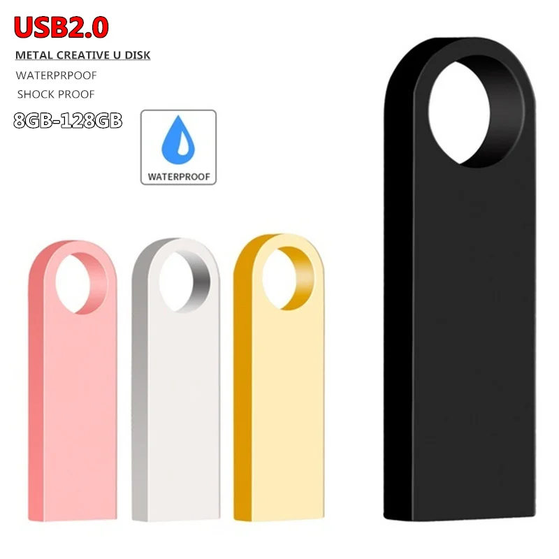 Водонепроницаемый USB флеш накопитель 128 ГБ 32 64 16 8 металлический u диск флешка