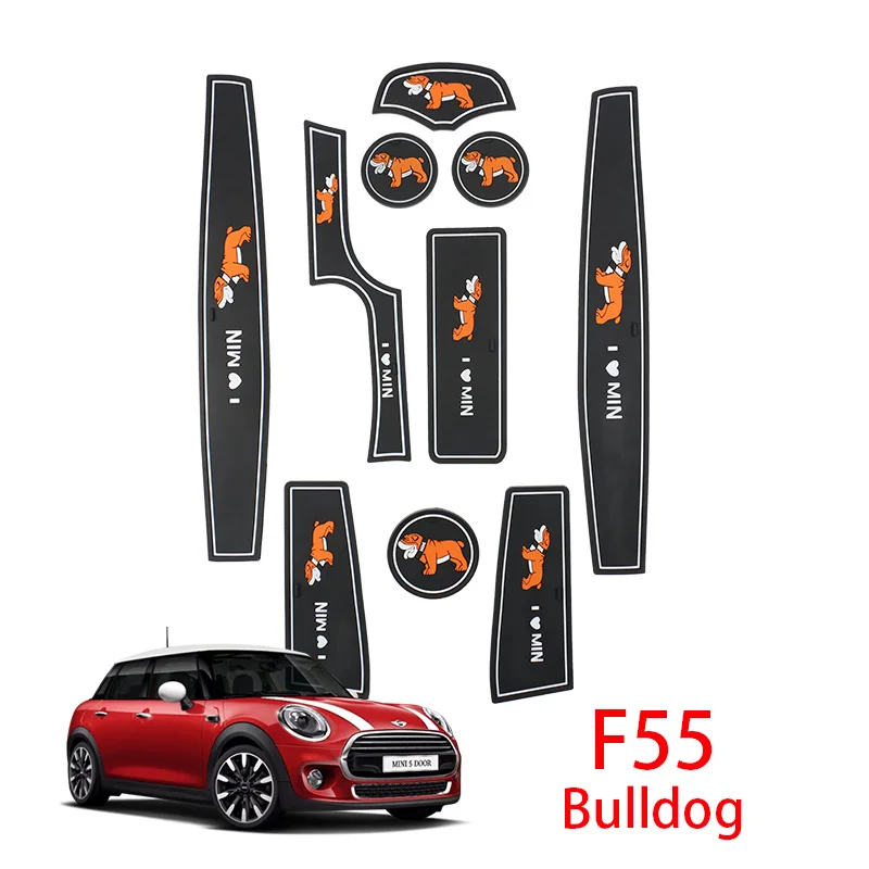 F55 Bulldog Юнион Джек Автомобильный держатель для воды ворота Слот коврики силиконовые Противоскользящие коврики для Mini Cooper One F54 F55 F56 F60 земляк автомобильные аксессуары - Название цвета: F55 Bulldog