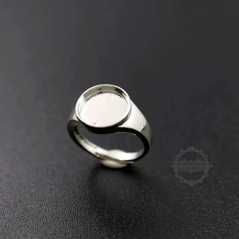 

10mm round bezel DIY adjustable silver ring setting bezel 1294098