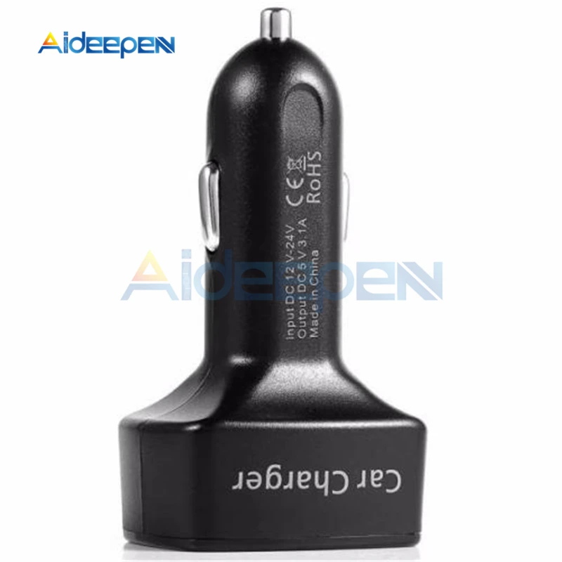 Универсальное автомобильное зарядное устройство 4 в 1 с двумя USB 5 3 а