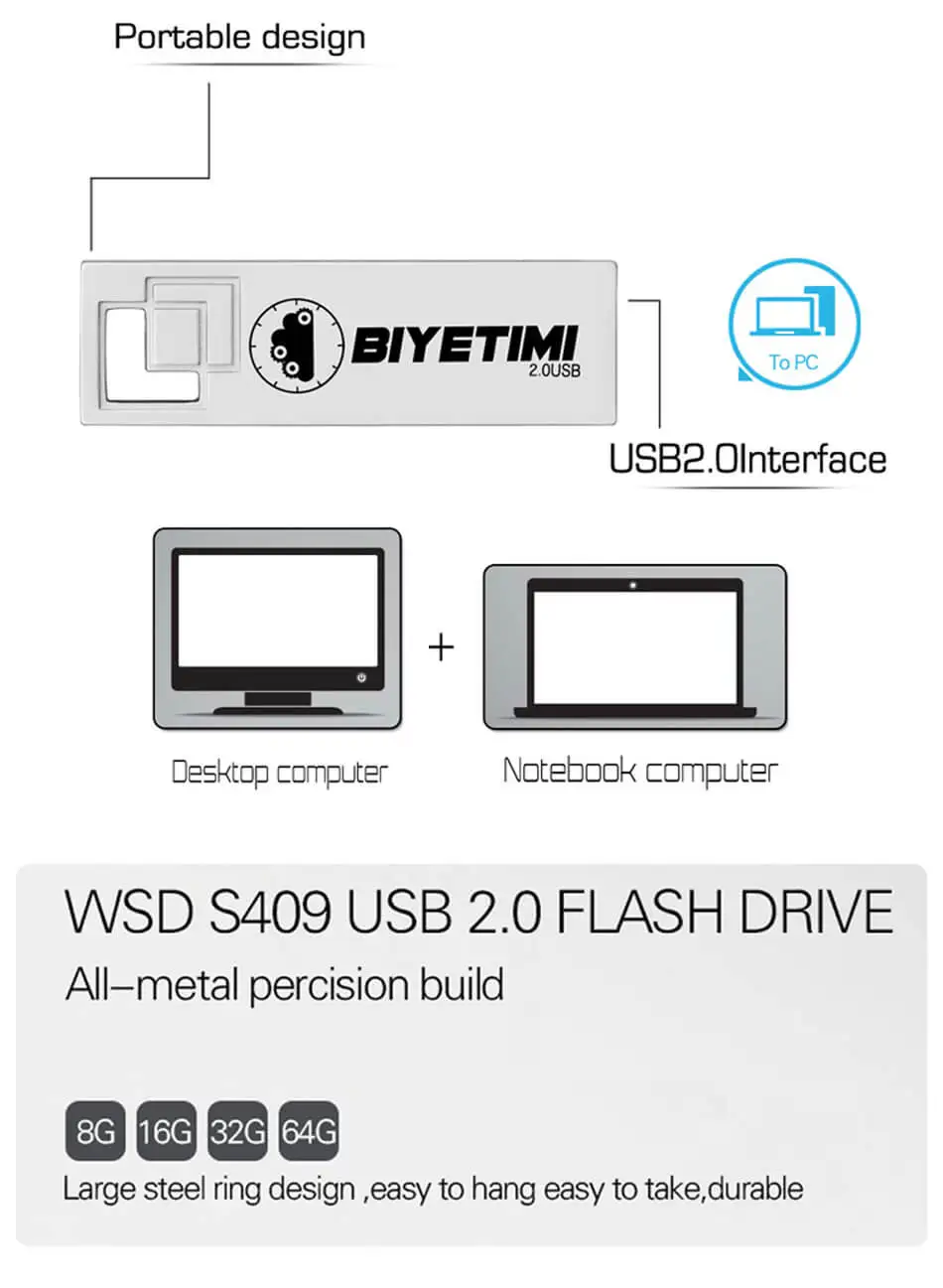 Usb флеш-накопитель BIYETIMI, usb флеш-накопитель, 8 ГБ, 16 ГБ, 32 ГБ, 64 ГБ, флеш-накопитель, флешка, Usb флешка, флеш-накопитель 2,0