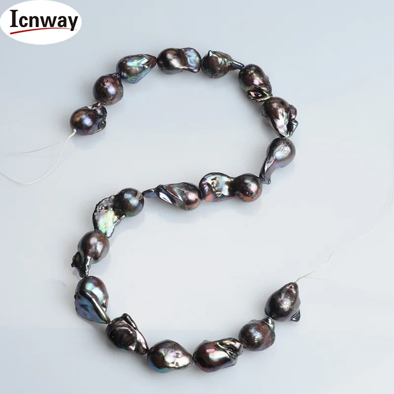 

Natural AA black reborn keshi drop Pearl 13*18mm For Jewelry Making 15inches DIY necklace bracelet FreeShipping Wholesale