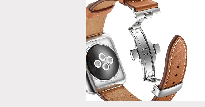 Бабочка Пряжка браслет ремешок для apple watch 4 5 44 мм 40 мм наручных часов iwatch, ремешок 42 мм, 38 мм, версия 5/4/3/2/1, correa, из натуральной кожи в едином положении во время занятий легкой атлетикой