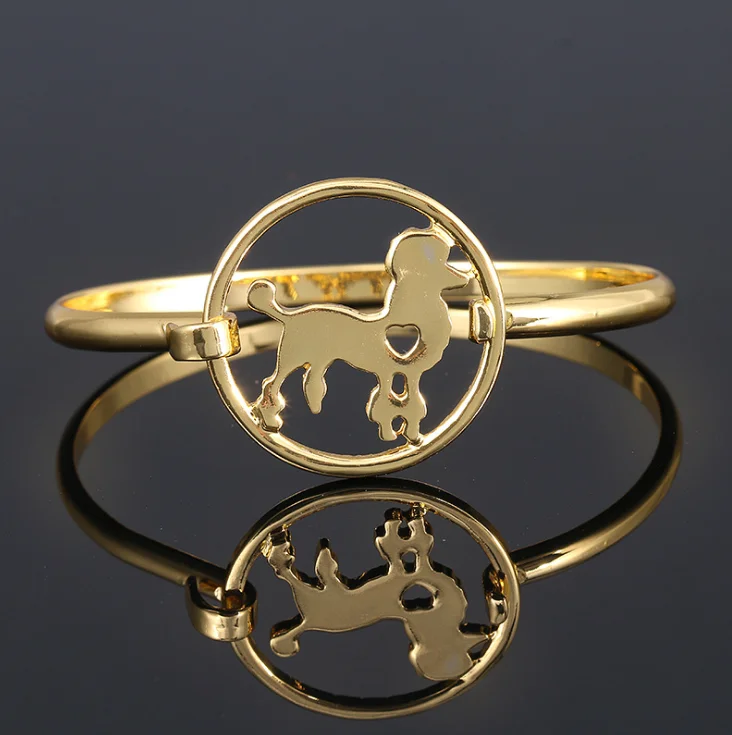 Новый Дизайн Животное Собака Пудель Браслет и Золотой цвет 5 шт./лот|bangle designer|designer