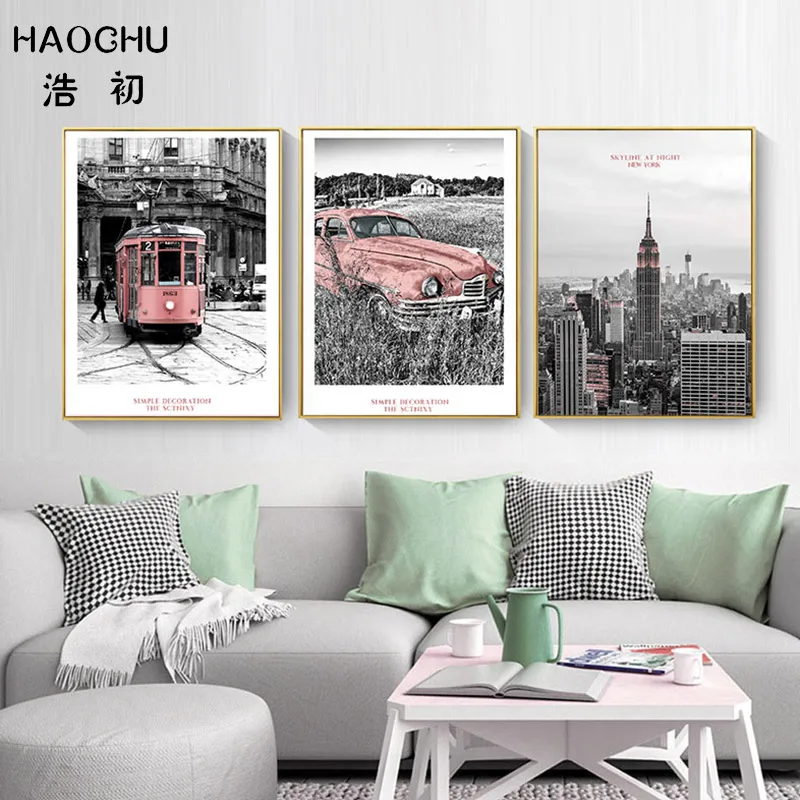 HAOCHU ретро розовый рельсовый автомобиль британский классический центр высокой