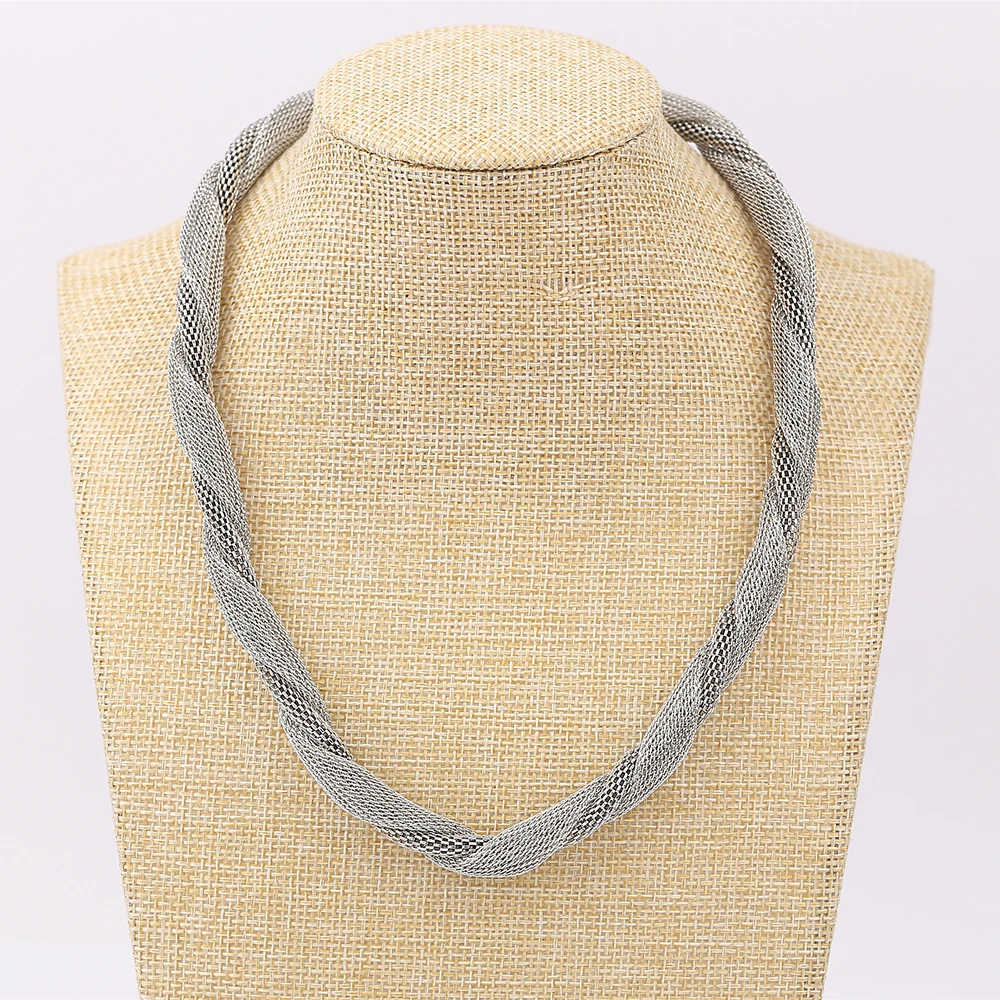 2019Hot серебряное ожерелье цепочка сетка ювелирные изделия для женщин витая цепь