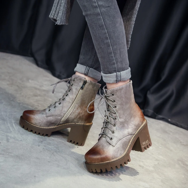 ASILETO женские ботинки осенне-зимние мотоциклетные ботильоны на платформе Женские