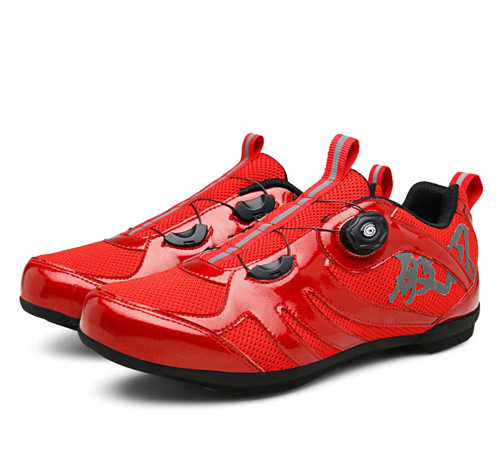 Red Женская обувь для велоспорта; Zapatillas MTB; обувь для шоссейного велосипеда; Мужская противоскользящая дышащая обувь для езды на велосипеде; Sapatilha Ciclismo - Цвет: Red
