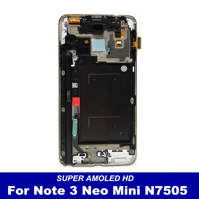 Протестированный AMOLED ЖК-дисплей для samsung Galaxy Note3 Note 3 Neo Mini Lite N7505 сенсорный дигитайзер с заменой рамки
