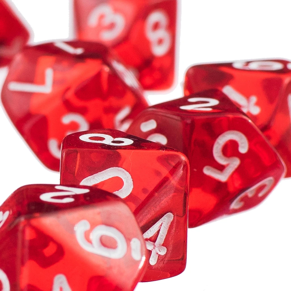 1 Набор 10 двусторонних игральных костей D10 для подземелья драконы настольные игры