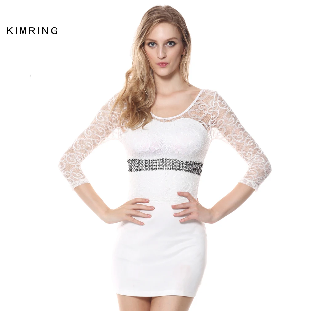 Женское кружевное платье с цветочным принтом Kimring Романтичное мини-платье со