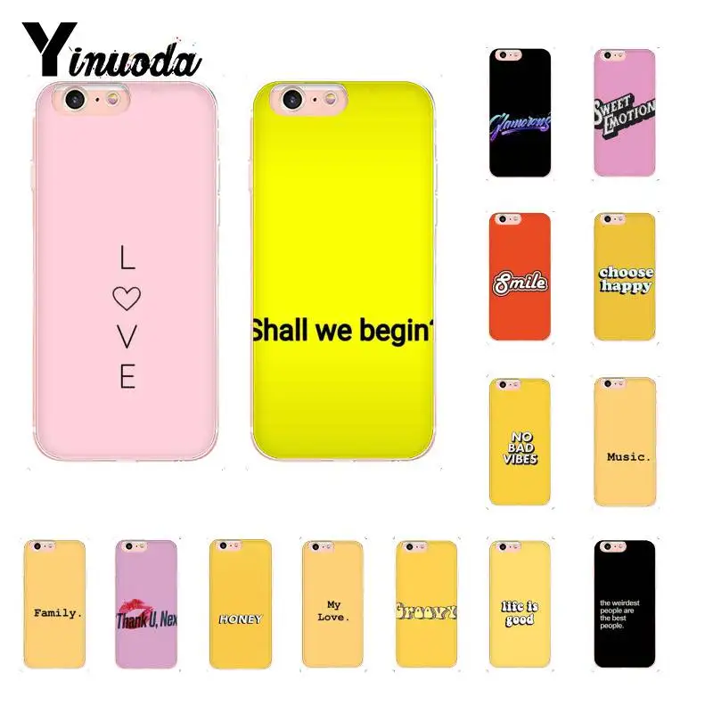 Yinuoda love text цветной узор мягкий чехол для телефона из ТПУ iPhone 8 7 6 6S Plus X XS MAX 5 5S SE XR 10 11
