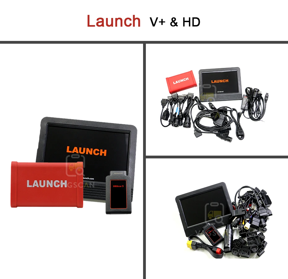 Универсальный диагностический инструмент для тяжелых грузовиков LAUNCH X431 V +