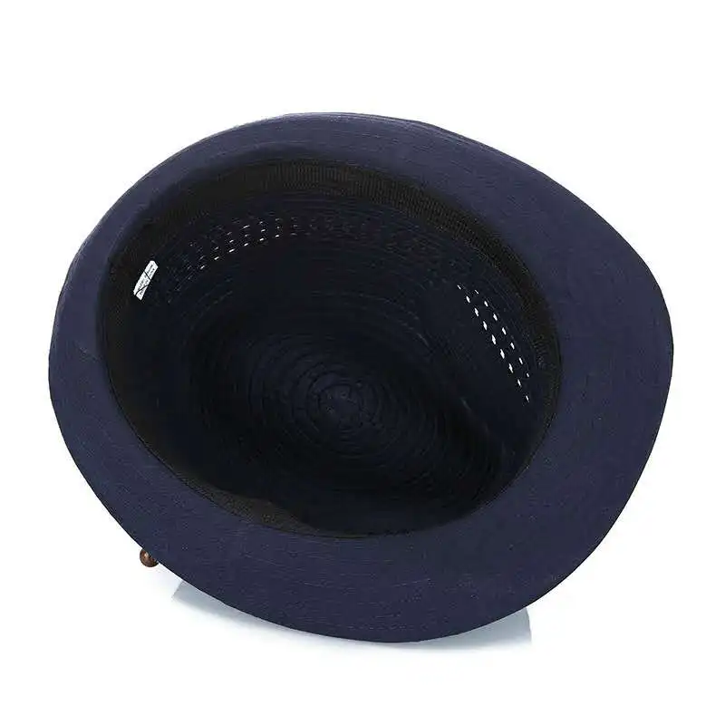 

2021 Sun Hat Round Flat Cap Straw Hat Panama Summer Hat Men and Women Straw Hat Sun Visor Refreshing and breathable
