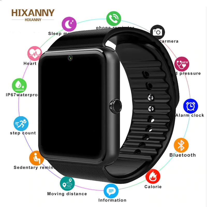 Смарт-часы GT08 часы сим-карты Push Message Bluetooth подключение для Android IOS apple Phone PK DZ09 умные часы для мужчин