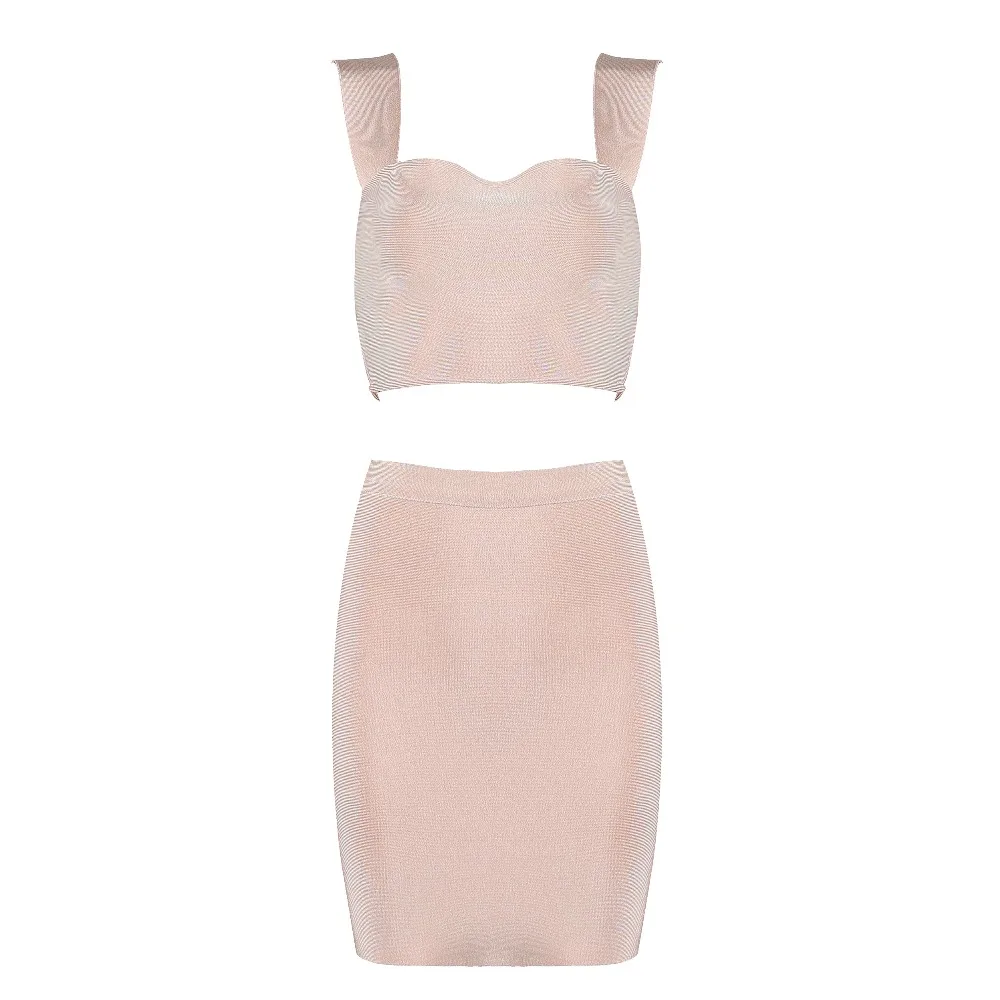 3 Colors Wholesale Sexy Strap 2 Piece Bandage Dress 2018 Knitted Elegant Designer Party | Женская одежда