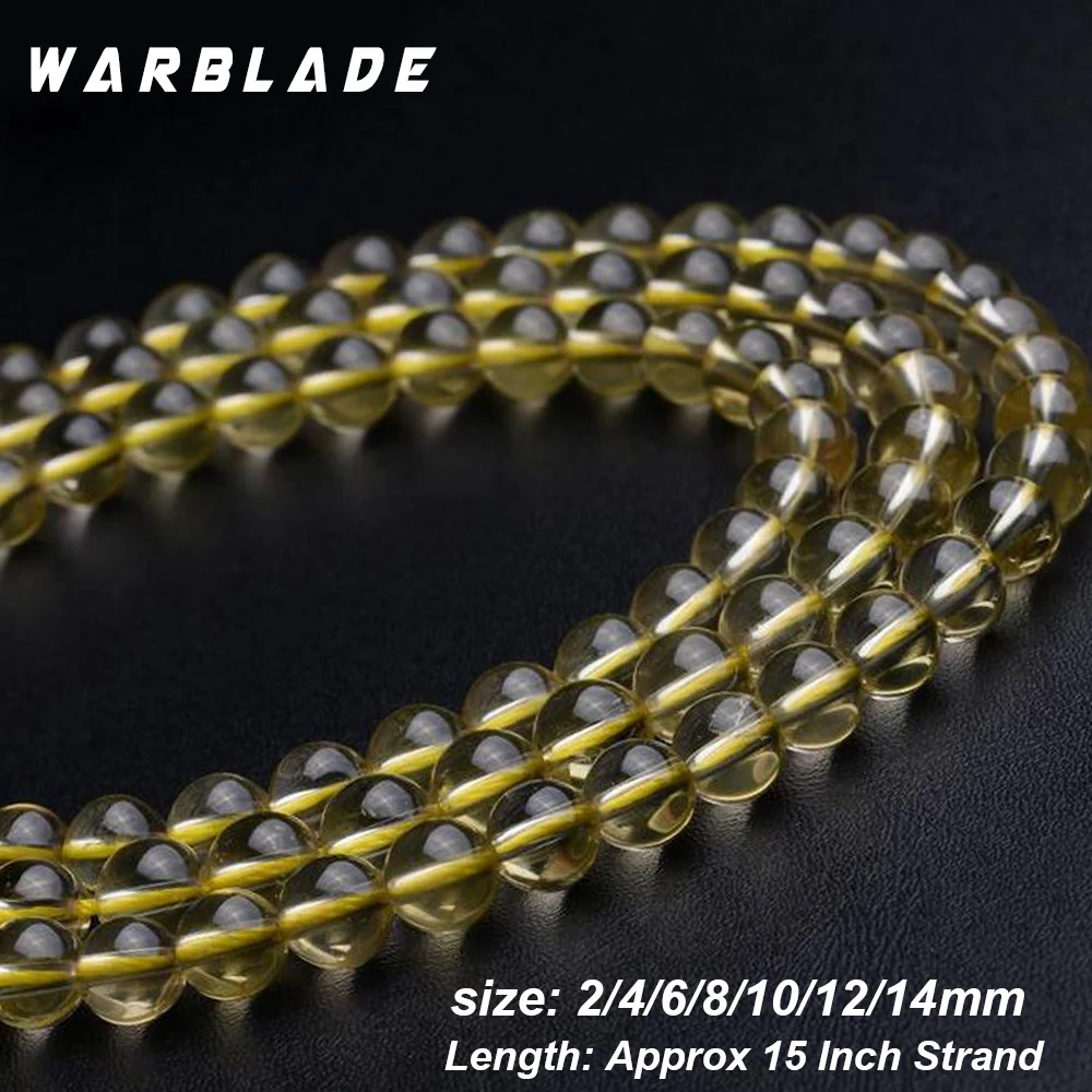 WarBLade AAAAAA бусины из натурального камня 6A цитрин круглые желтые с кристаллами 6 мм 8