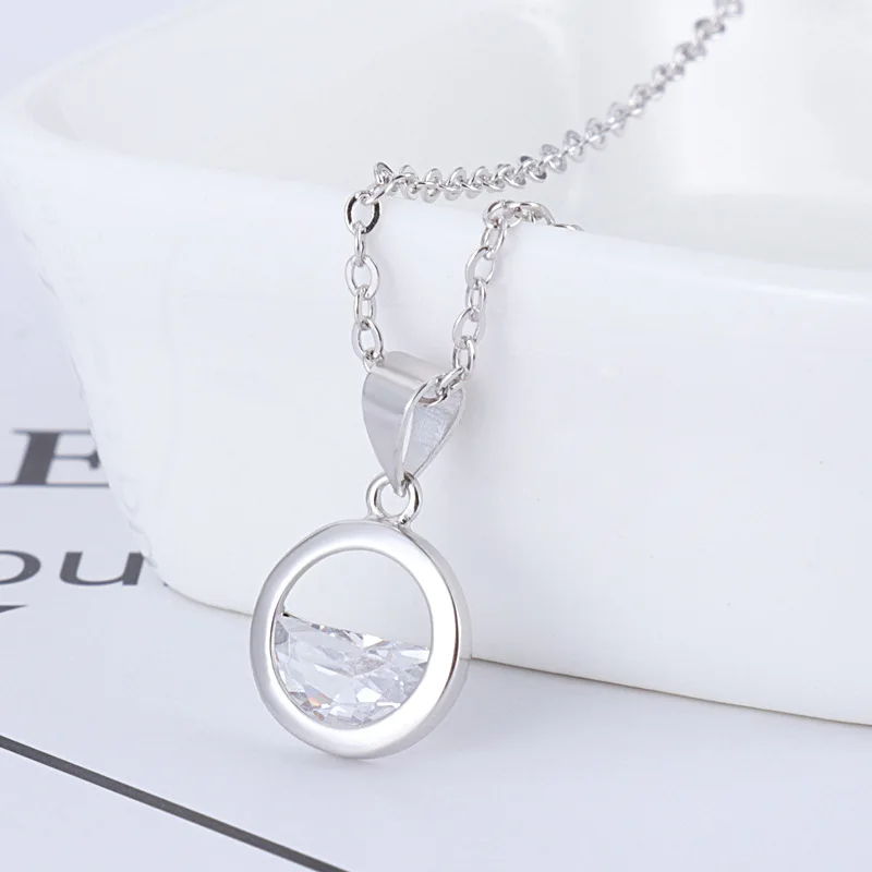 Женское колье чокер Bijoux Femme Настоящее серебро длинное кольцо с цирконием