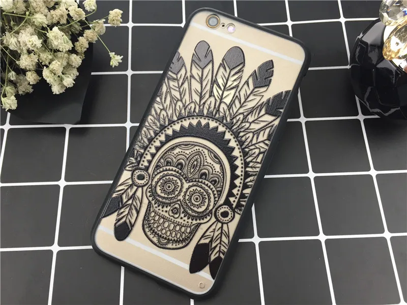 Sexy Black Henna Mandala Flower Bra Case For Iphone 7 7Plus 6 Plus 5 5S SE Paisley Totem Soft Back Phone Cover Coque |