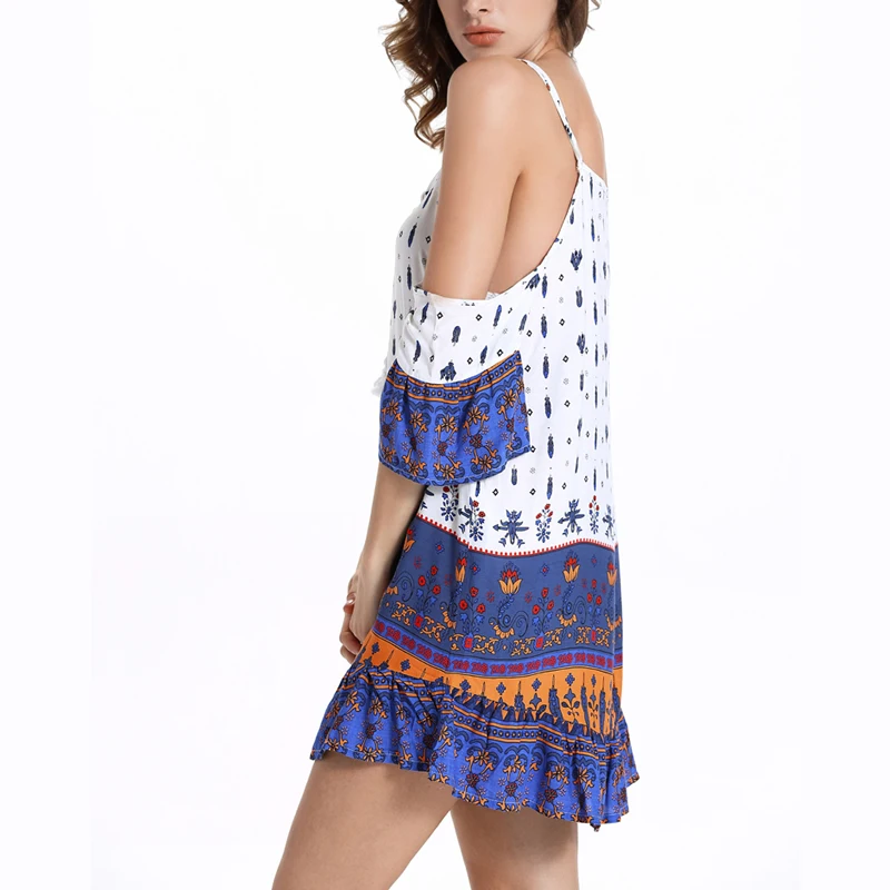 2017 новое поступление летнее женское платье-комбинация с лямкой на шее пляжное