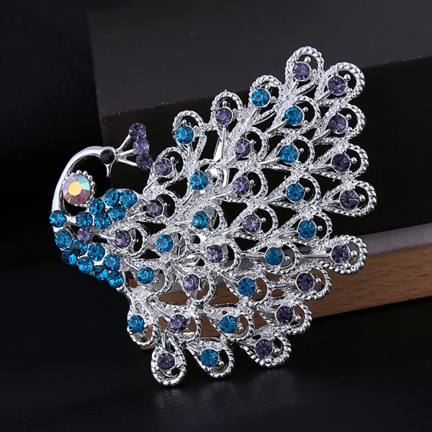 Meetcute роскошная брошь в виде павлина булавки Блестящие кристаллы бижутерия