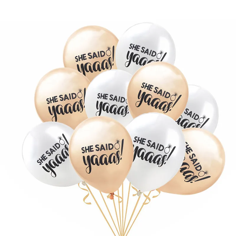 10pcs She Said Yaaas Letter Printed Latex Balloons Rose Gold Helium Air Ball Globos Wedding Bachelorette Party Decoration | Дом и сад