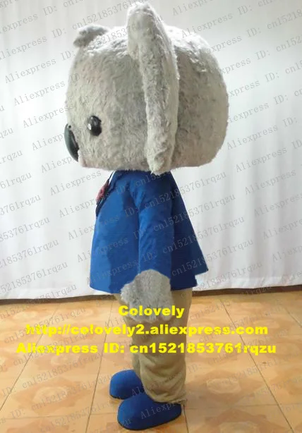 Gray Long Fur Male Koala Bear Coala Mascot Costume Adult Cartoon Character Nose Big Looks Too Cute Small Round Eyes zz4115 | Тематическая