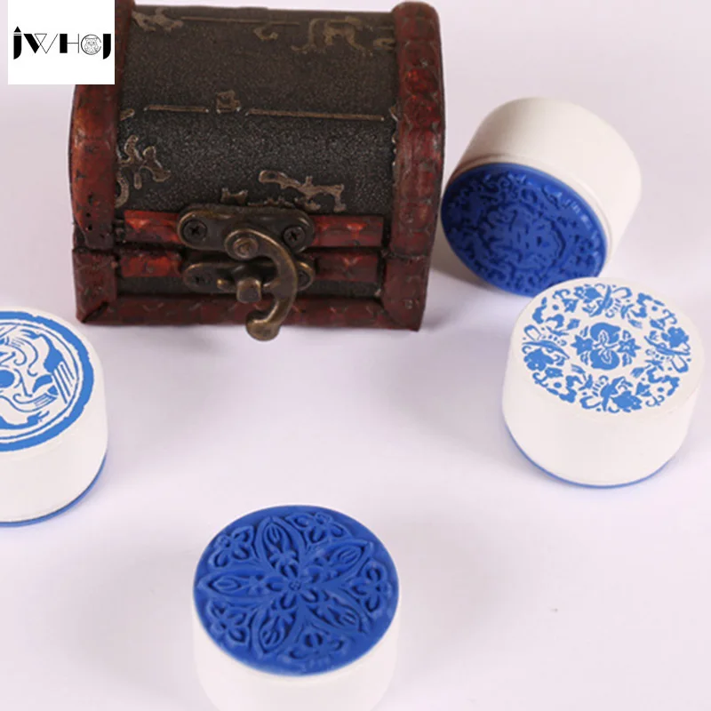 1 шт. Китайский ветер винтажный голубой и белый фарфор дневник деревянный штамп