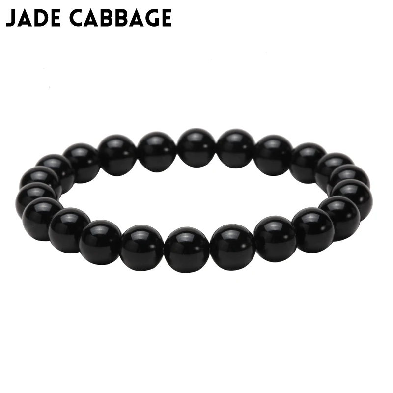 2018 New promotion 8 mm Black Onyx beads natural stone beaded bracelets Wild Male and Female Original Couple | Украшения и