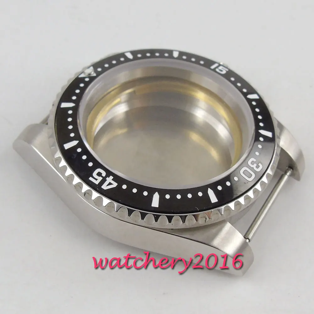 40 мм сапфировое стекло черный керамический ободок Дата часы Чехол подходит 2836