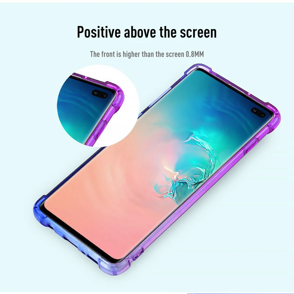 Shockproof Airbag Soft TPU Rainbow Gradient Case For Samsung Galaxy S8 S9 S10 Plus S10E S7 Edge A8 Note 8 M10 Fashion Cover |