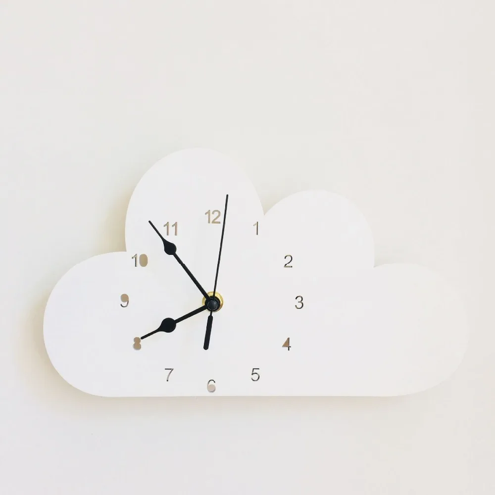 Nordic Style Nursery & Kids Decor Clock Swan Bear Cloud Wall hanging Wood Toys Model Baby Kid Room Furnish Artic Home Decoration