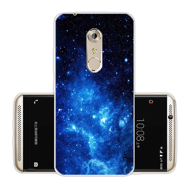 Мягкий силиконовый чехол для телефона ZTE Axon 7 синяя задняя крышка 5 &quot прозрачный