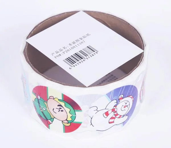 100 шт./упак. катушка Счастливого Рождества наклейки для книг пенала школьной