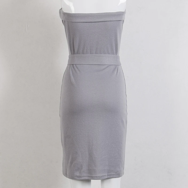 

Women sexy summer fashion bandage bodycon dress ladies sleeveless off shoulder strapless backless solid slim pencil dress