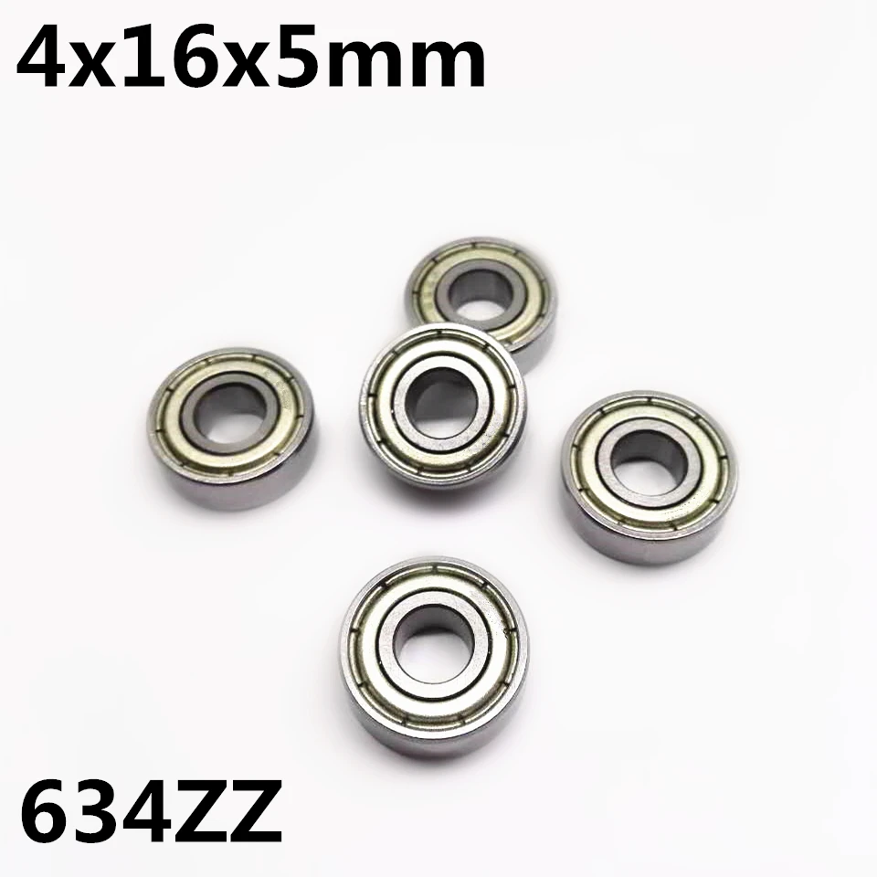 50Pcs 634ZZ 4x16x5 mm Deep groove ball bearing Miniature bearing High quality Low noise 634Z