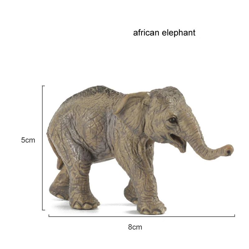african elephant Детские игрушки, пластиковая фигурка животного из зоопарка, олень, леопард, бегемот, медведь, модель животного, мини-фигурка, набор, аксессуары для домашнего декора - Цвет: african elephant