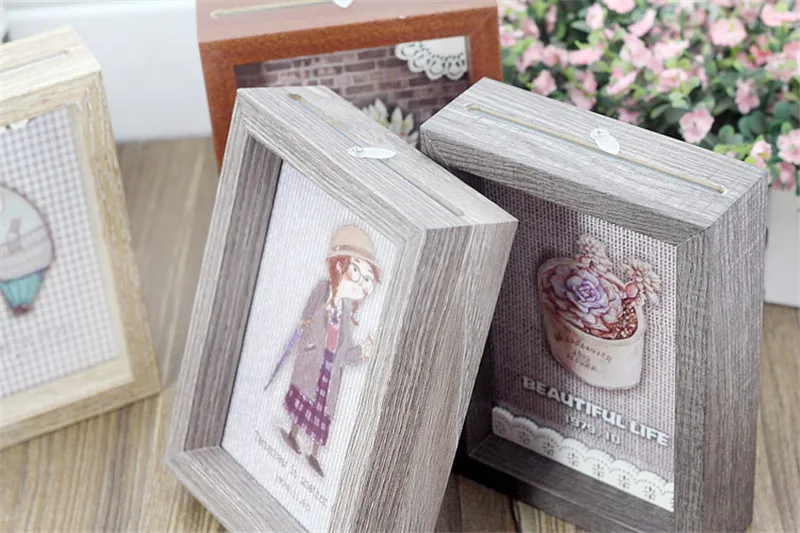 Творческие деревянные фоторамка для семьи сделай сам украшения домашнего декора