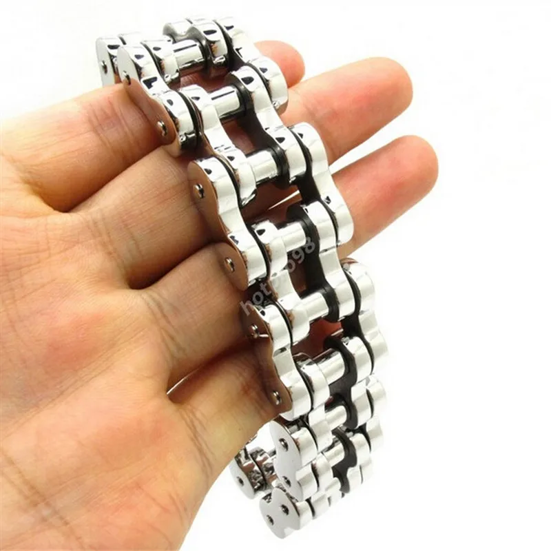 

22mm Huge Heavy Men's Motor Bike Chain Motorcycle Chain Bracelet Bangle 316L Stainless Steel Jewelry